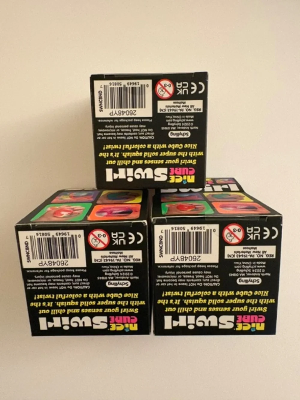 Nee Doh Nice Cube Swirl  Squish Toy Fidget Real Set of 3
